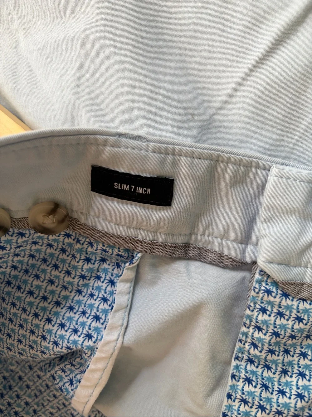 Bonobos Light Blue Flat-Front Cotton Shorts Size 38
